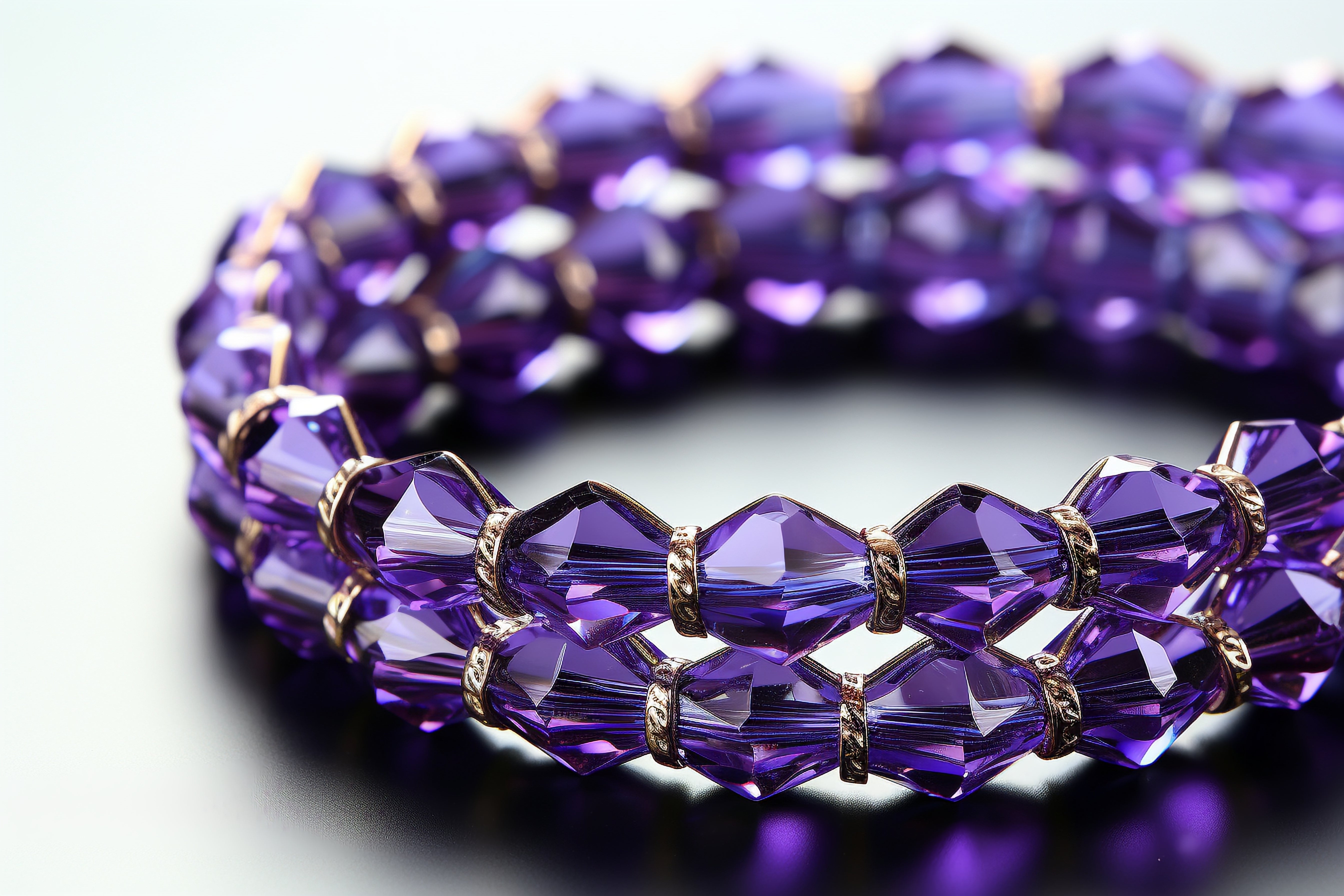 Crystal bracelet amethyst, the guardian stone of love